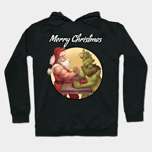 Santa vs Grinch Christmas Armwrestling Hoodie